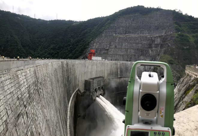 徠卡TZ05全站儀拱壩弦長觀測，賦能水電大壩防洪